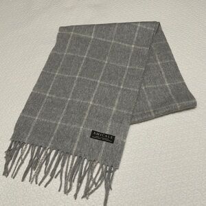 Amicable 100% Cashmere Gray Window Pane Scarf—Gorgeous!  Men Or Women—EUC